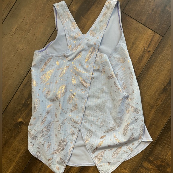 Ivviva lilac purple gold feather tank open back! By lululemon size 14 - Picture 4 of 5